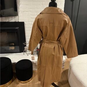 Brown Leather Trench Coat